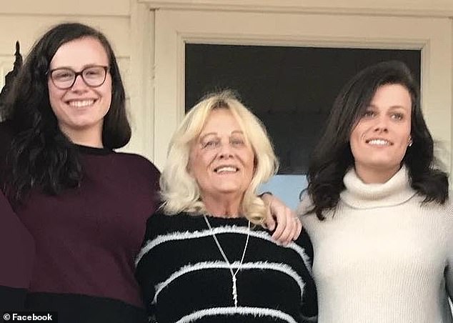 aura Beckman, right, the sister of Elyse Betz, left, said she had been seeking help for alcohol abuse in the wake of her mother's death, pictured center