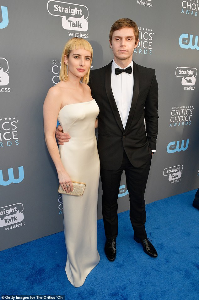 She previously romanced her American Horror Story co-star Evan Peters; seen in 2018