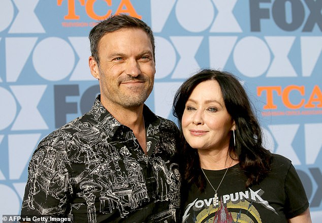 Brian Austin Green, 50, on Sunday paid an emotional tribute to late costar Beverly Hills, 90210 Shannen Doherty, amid news of her passing at the age of 53 after a yearslong battle with breast cancer. Pictured in August of 2019