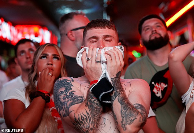 BENIDORM -- Anguish on the faces of England supporters last night as another Euros final ended in heartache