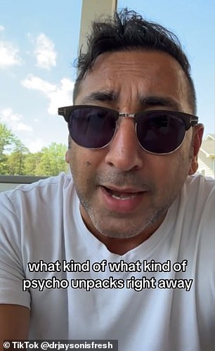 Dr. Jason Singh from Virginia has shared in a TikTok video, that procrastinating on unpacking may serve you in the long-run