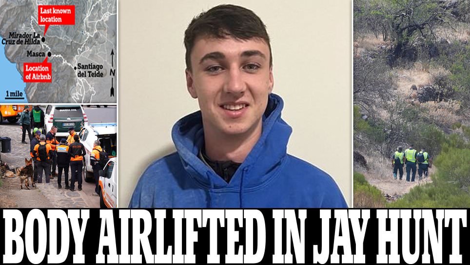 Body feared to be missing teenager Jay Slater is airlifted out of 'inaccessible area'