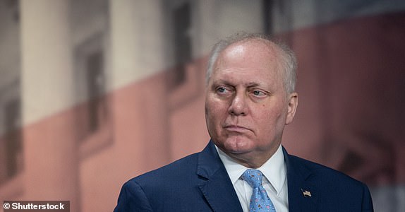 Mandatory Credit: Photo by Shutterstock (14348215s) United States House Majority Leader Steve Scalise (Republican of Louisiana) at a weekly press conference with other GOP leadership following a meeting in the Capitol. Scalise has recently returned to work after a taking leave for cancer treatment. GOP leadship hold a post-meeting press conference with Speaker of the US House of Representatives Mike Johnson (Republican of Louisiana)., Washington, District of Columbia, USA - 14 Feb 2024