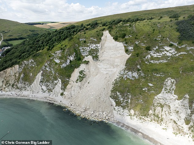 A Lulworth Cove spokesperson told MailOnline how there has not been any major landfall since the February incident but that small sections of rock have fallen over time