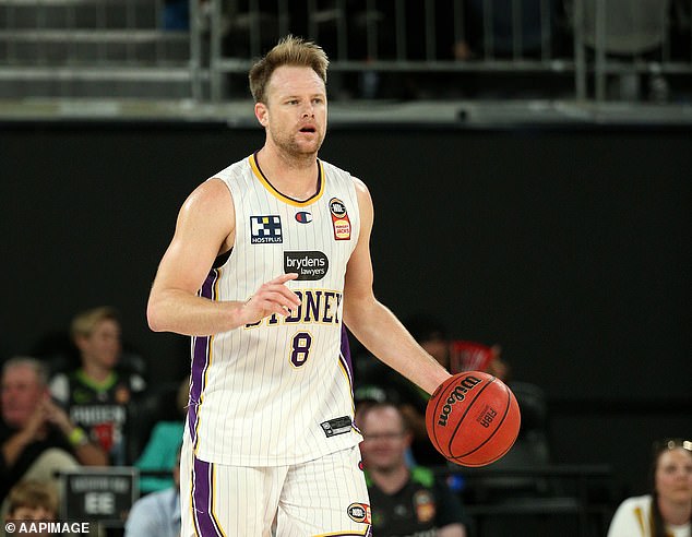 Newley, 39, bought the chic three-bedroom, two-bathroom townhouse in Malvern in 2008 for $750,000 leaving the former Olympian with $961,500 after the sale. Pictured: Newley playing a match for the Sydney Kings in the NBL in 2021