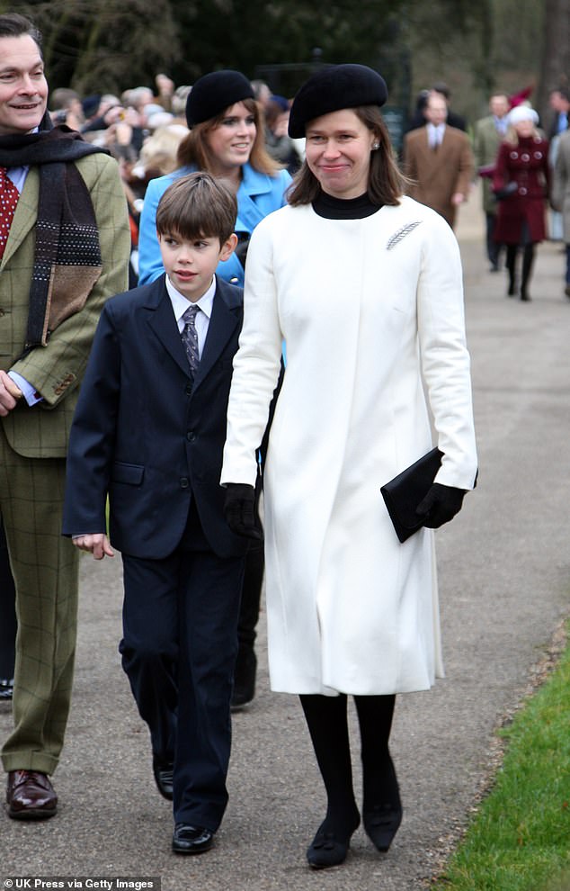 Lady Sarah and Sam pictured attending the Christmas Day morning service at Sandringham Church in 2008