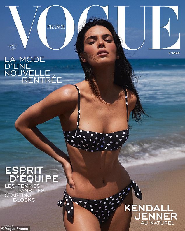 Kendall Jenner showed off her sculpted bikini body as she soaked up the sun on the beach for her latest magazine cover