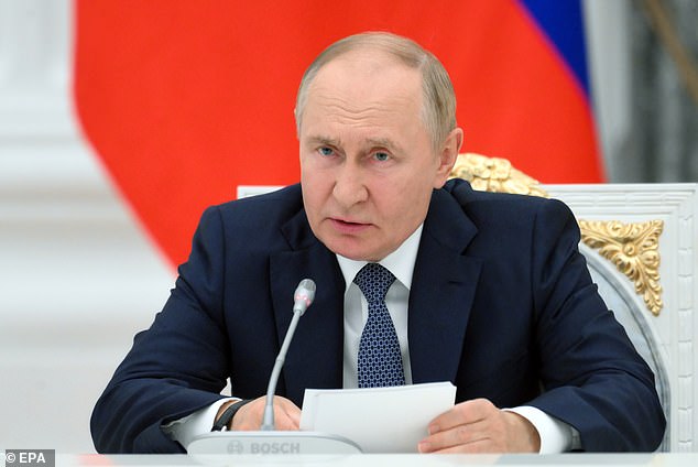 A dozen military and civilian officials have revealed classified plans for the biggest overhaul in three decades of the alliance's defence capabilities, amid growing fears of Russian aggression (pictured: Russia's president, Vladimir Putin)