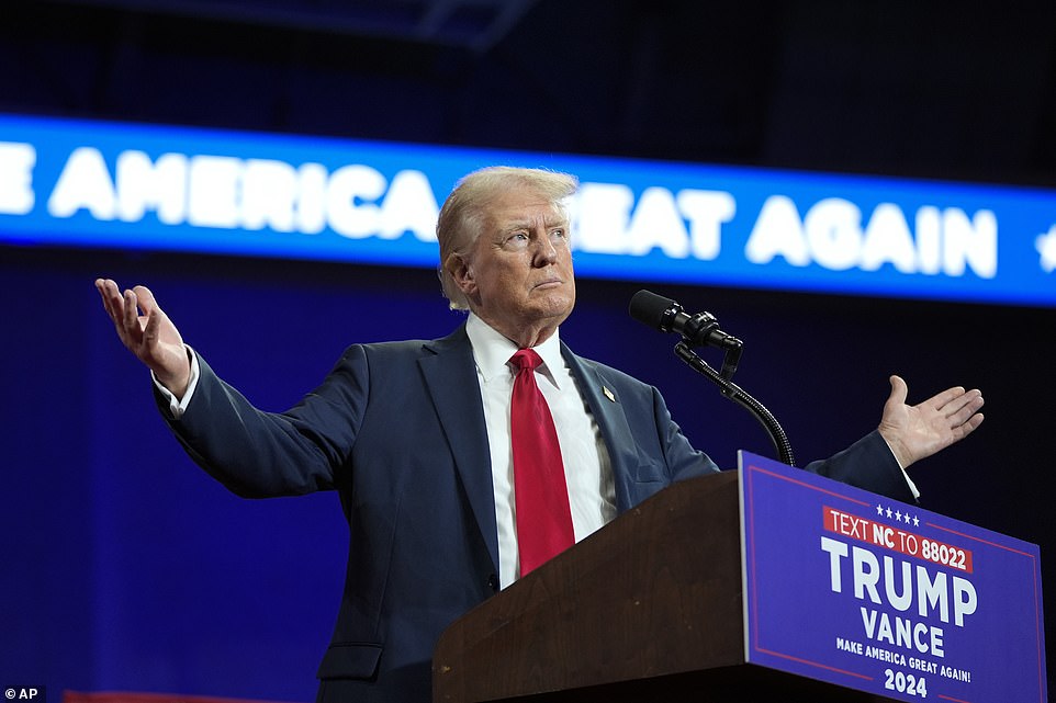 Donald Trump declared victory over Joe Biden on Wednesday evening and promised thousands of adoring fans in North Carolina that there'd be no more Mr Nice Guy as he promised he would make Kamala Harris his next victim. He took a lap of honor at his first rally since Biden dropped out of the race and unveiled his new attack strategy for 'radical left lunatic' Harris.