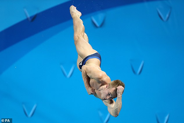 Laugher (above) won Britain¿s first ever Olympic diving gold medal when he triumphed with Chris Mears (not pictured) in the synchronised three-metre springboard event in 2016