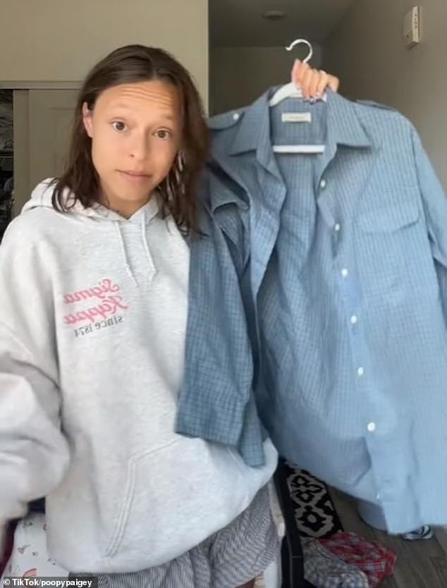 @poopypaigey revealed that she bought the light-blue Christian Dior shirt for her boyfriend at an estate sale she'd heard about online