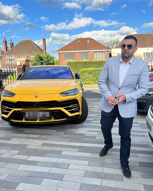 The Birmingham-based solicitor has shared photos of himself online next to a string of expensive cars including Lamborghinis