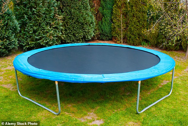 The woman said neither of her twins are very athletic so she encourages them to get physical activity by jumping on the trampoline