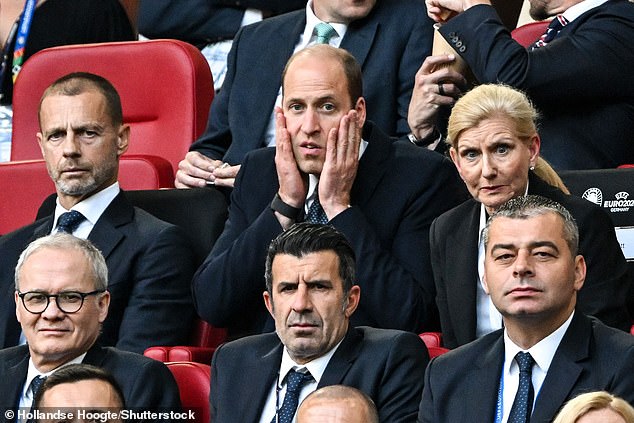 Prince William's watch was on full display as he supported England during the match