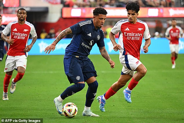 Both Antony and Jadon Sancho (pictured) struggled to have any influence on the game