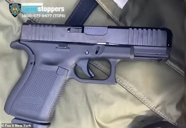 The late mother had a history of domestic violence disputes with her former partner related to the custody battle, said NYPD's chief of detectives Joseph Kenny. Pictured: A gun recovered at the scene