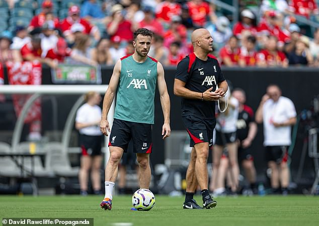 Diogo Jota joined up late with the Reds' US tour after Euro 2024 but he is now fully involved