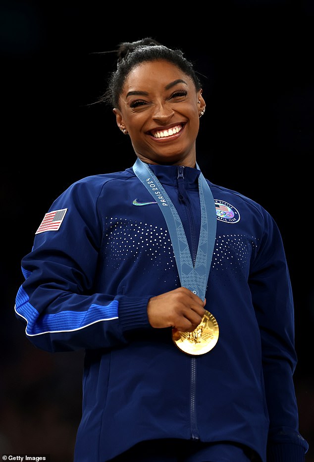 The gymnast, 27, helped Team USA earn its first team gold medal in artistic gymnastics since 2016 during the 2024 Games in Paris on Tuesday