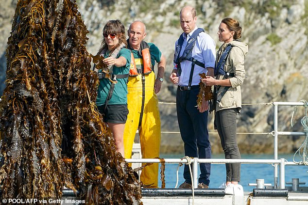 Prince William and Catherine, Princess of Wales, visiting a seaweed farm  in Wales in 2023