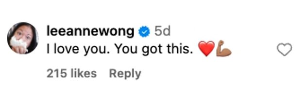 'I love you. You got this. ¿¿' wrote Wong