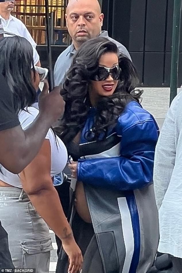 Rumors of her pregnancy had been rife after the 31-year-old rapper was seen sporting a huge bump while filming a secret project in New York City