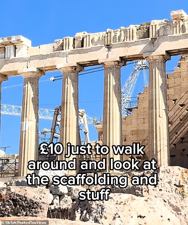 'What are you paying £10 [for] if you're just going to walk around and look at the scaffolding and stuff,' the TikToker said