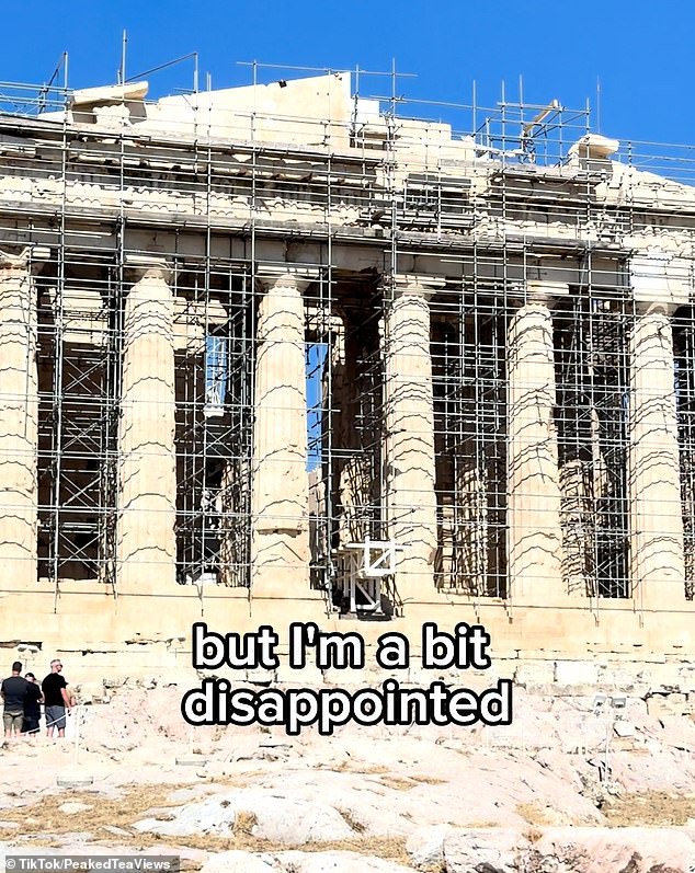 'So they call this the city of gods but I'm a bit disappointed [as] it's a glorified construction site. Look at the state of that, the absolute state of it,' he said while filming ruins with scaffolding surrounding them