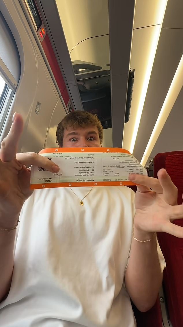 Jack Taylor was travelling from Newcastle to London and decided to hop on an earlier train that was listed on his ticket