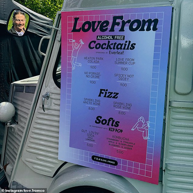 Drinks list from the Love Bar pop-up. Founder Karl Considine launched the bar in January but has now admitted defeat due to 'our financial situation'