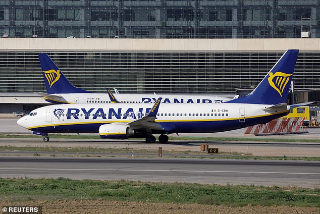 Those with a title such as Lord, Lady or Viscount cannot take advantage of online check in on budget airlines such as Ryanair (file photo)