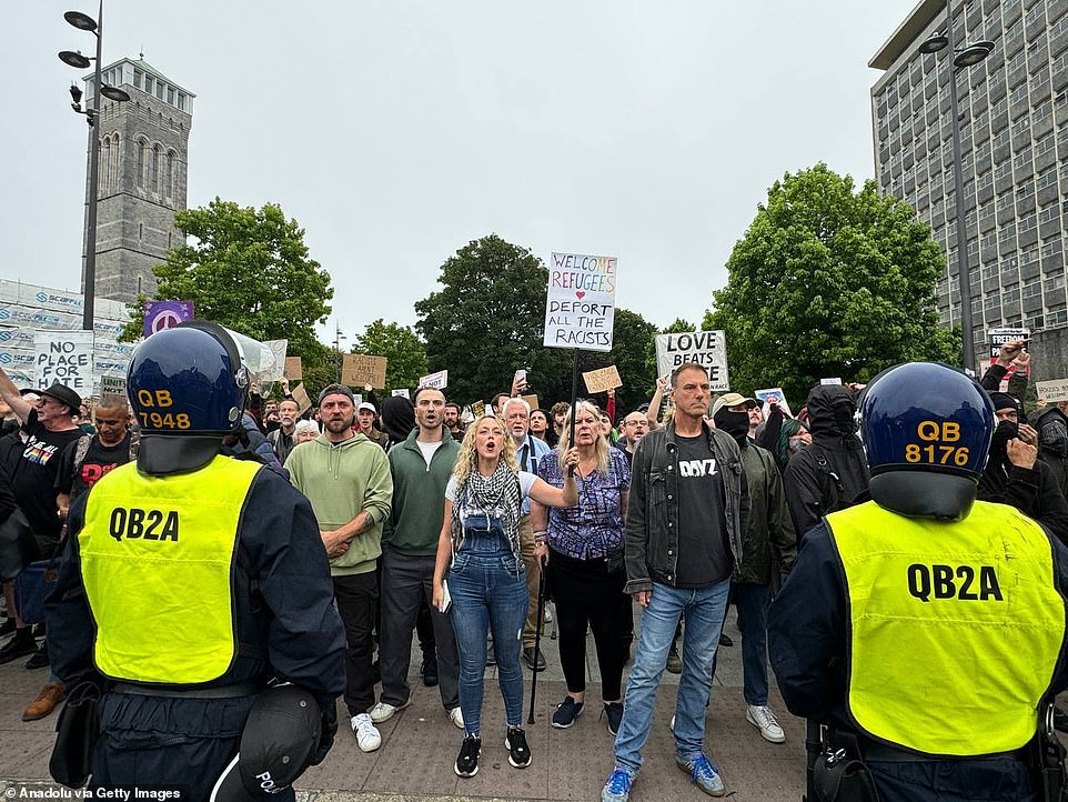 Police have also been warned of alleged plans by far-Right groups to hit dozens of immigration targets across Britain on Wednesday night. This morning ministers continued to criticise Elon Musk for claiming 'civil war' in the UK is 'inevitable' as rioting continues. Justice minister Heidi Alexander told Times Radio: 'I agree with what the spokesperson on behalf of the Prime Minister was saying yesterday. I do think these comments are unjustifiable. If you have got a platform, a large social media platform, then you have also got a responsibility. I think it is deeply irresponsible, I think everyone should be appealing for calm. Use of language such as a 'civil war' is in no way acceptable. We are seeing police officers being seriously injured, buildings set alight, and so I really do think that everyone who has a platform should be exercising their power responsibly.'