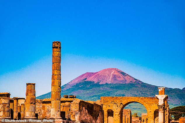 After the eruption, bodies of the victims at Pompeii were famously preserved in a protective shell of ash before they eventually decayed (stock photo)