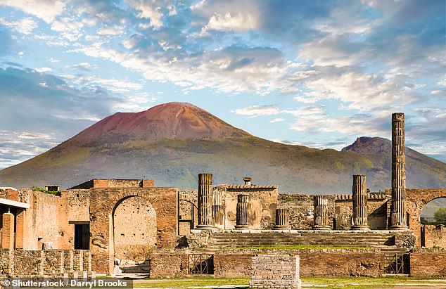 Pictured: The ruins of Pompeii which was once a thriving Roman city in the shadow of Mount Vesuvius (stock photo)