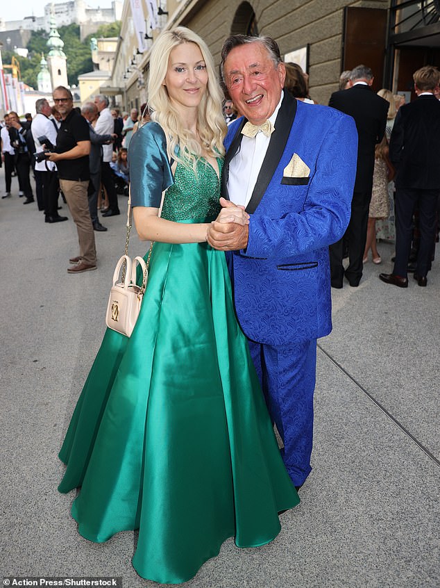 Lugner is pictured above with now-wife Simone at a film premiere in Salzburg in 2021