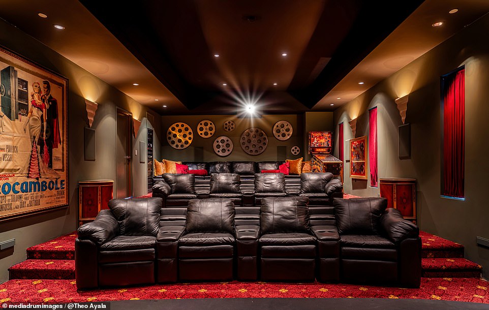 There is even a private theatre in the home, which boasts stellar projection and sound systems as well as a performing stage where magicians like Lance and his pals would showcase their tricks