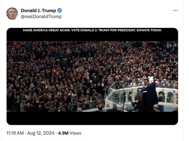 Trump's first post on X in almost a year showcased a two and a half minute, highly-produced campaign ad