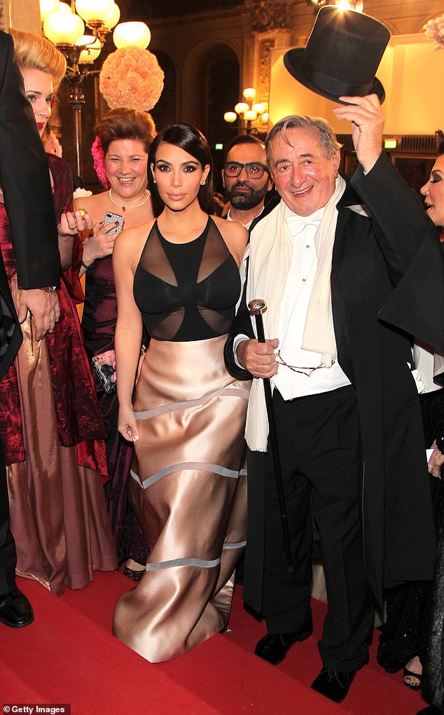 Kim Kardashian and Richard Lugner pictured attending the traditional Vienna Opera Ball in 2014