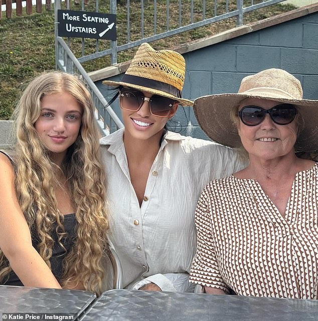 Earlier in the day Katie brushed off her recent surgery and bankruptcy drama on as she beamed for an Instagram snap with daughter Princess and mum Amy days after her arrest