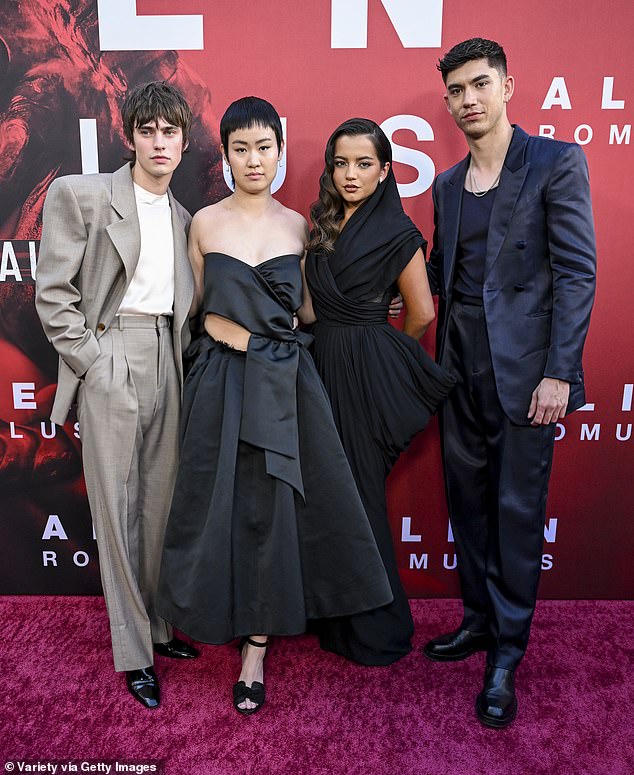 Spike, Aileen, Isabela and Archie at the premiere of Alien: Romulus held at TCL Chinese Theatre