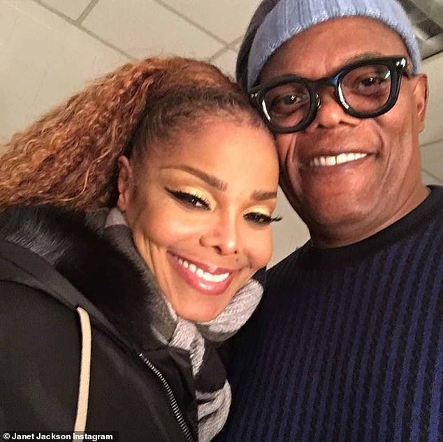 She explained: 'Yes he’s our cousin,' before adding: 'So is Tracy Chapman. So is Samuel L Jackson' (Janet and Samuel pictured)