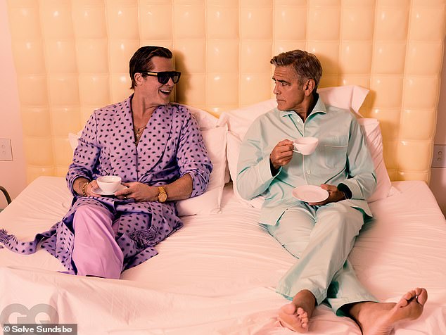 George Clooney has revealed that he's 'a little irritated' with Quentin Tarantino for talking 's**t' about him [George pictured with Brad Pitt]