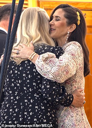 Queen Mary wore the Jane comb ($248) during the Danish state visit to Norway in May 2024 (pictured with Crown Princess Mette-Marit of Norway)