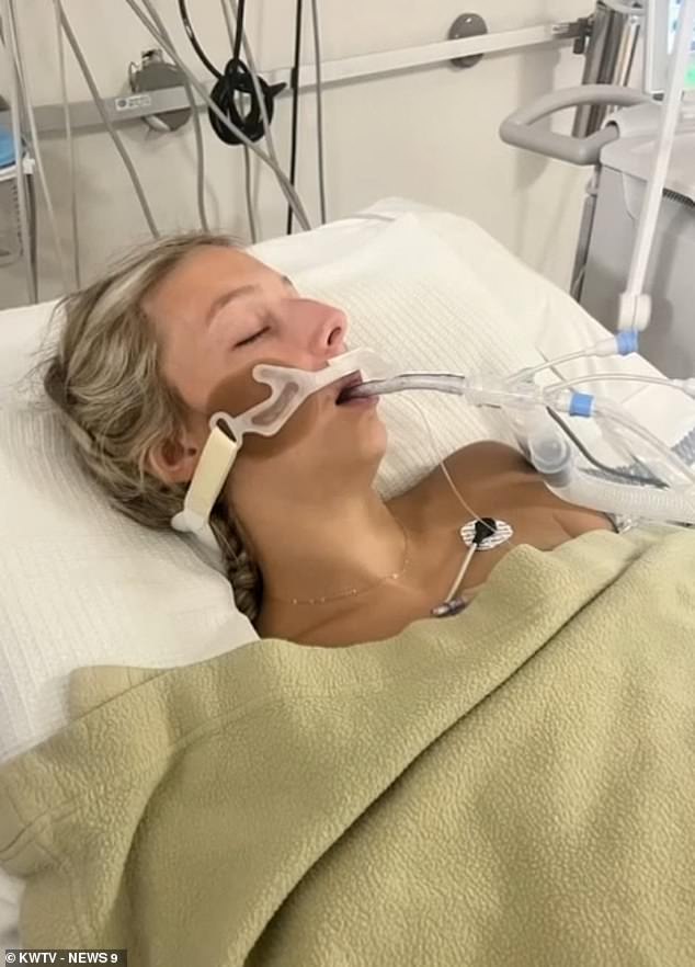 Hull initially could not breathe on her own and was put on a ventilator