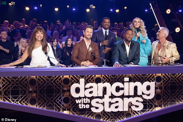 Season 33 will premiere on Tuesday, September 17 on ABC and Disney+ at 8 pm ET; Carrie Ann, Derek, Alfonoso, Michael Strahan, Julianne Hough and Bruno Tonioli pictured