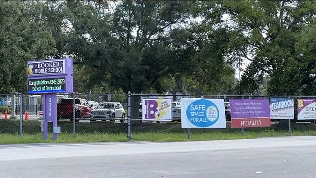 The Booker Middle School (pictured) student was airlifted to Johns Hopkins All Children's Hospital in St. Petersburg and was listed in critical condition