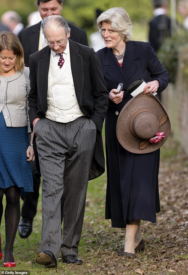 Robert Fellowes and Lady Jane Fellowes pictured in Woodbridge together in April 2011