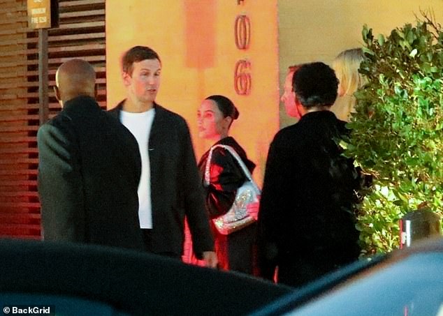 The trio dined at the swank beachfront restaurant Nobu