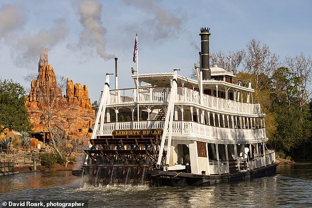 The company said that the River of America and Tom Sawyer Island in Magic Kingdom's Frontierland, as well as the Liberty Square Riverboat ride (seen), would be shut down