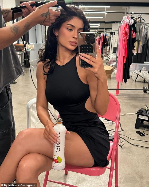 Mirror selfie: Kylie shared this snap on Instagram, with fans spotting something interesting in the background