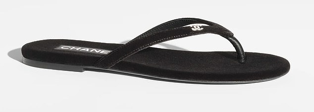 Chanel black velvet flip-flops are on sale for £790